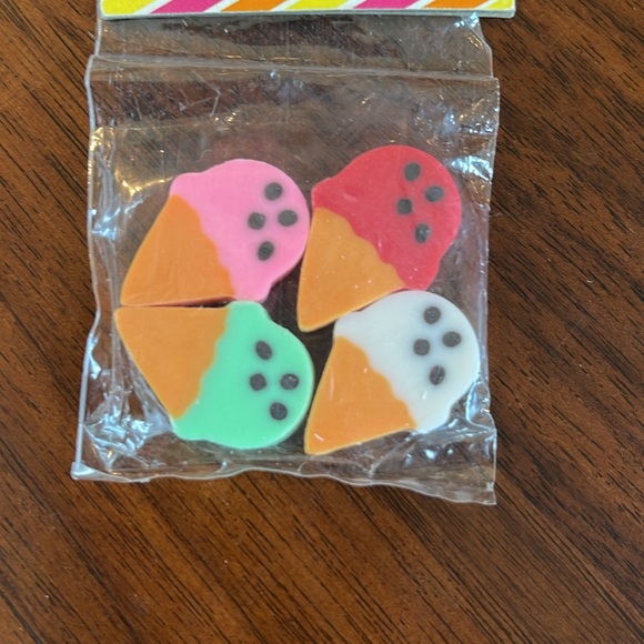 VINTAGE 80S FANCY FUN SCENTED ICE CREAM CONE ERASERS - NEVER OPENED! - Picture 4 of 5